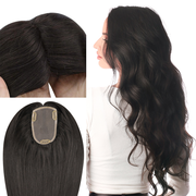 3x5 Inches Human Hair Toppers Mono Base Off Black #1B