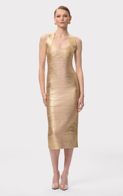 THE METALLIC SANDRA DRESS