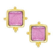 French Glass Earrings | Pink