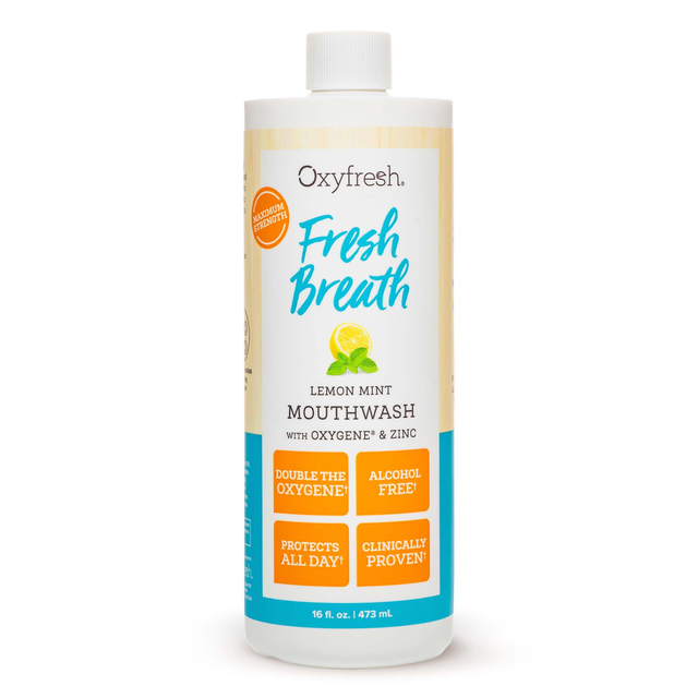 Fresh Breath Lemon Mint Mouthwash | 24 Hr Protection | Fluoride Free