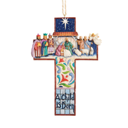 Cross Nativity Scene Ornament