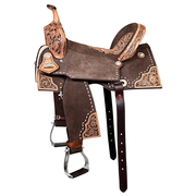 Hilason Western Horse Flex Tree Barrel Trail In American Leather Saddle Brown