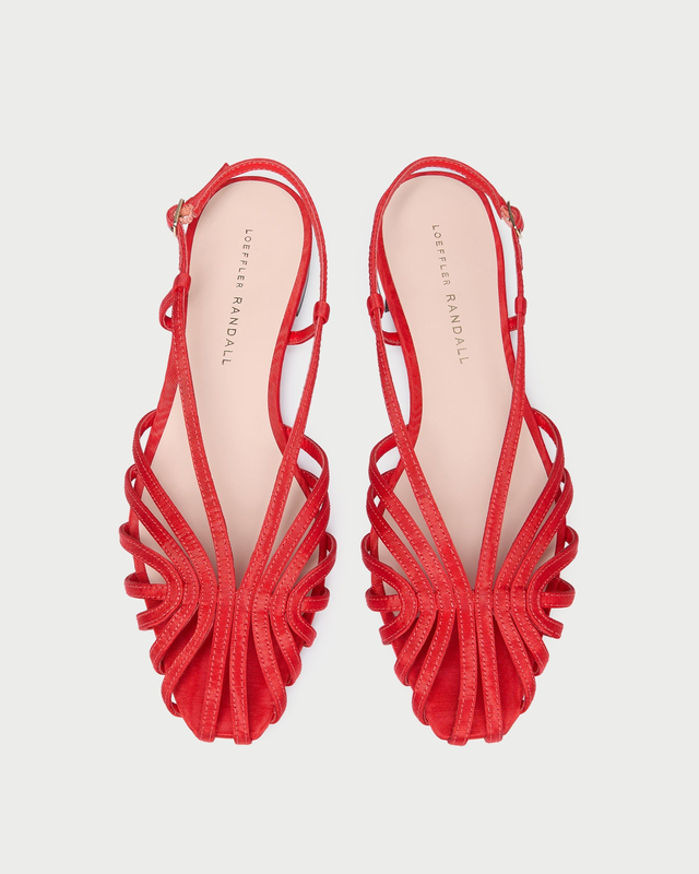 Devon Red Moiré Slingback Sandal