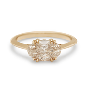Bea East/West Solitaire Ring - Yellow Gold & Champagne Diamond (1.51ct)