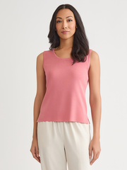 Double Scoop Neck Knit Tank, Honey Suckle - True Fit