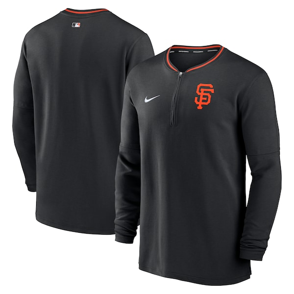 Men's San Francisco Giants Nike Black Authentic Collection Performance Half-Zip Top