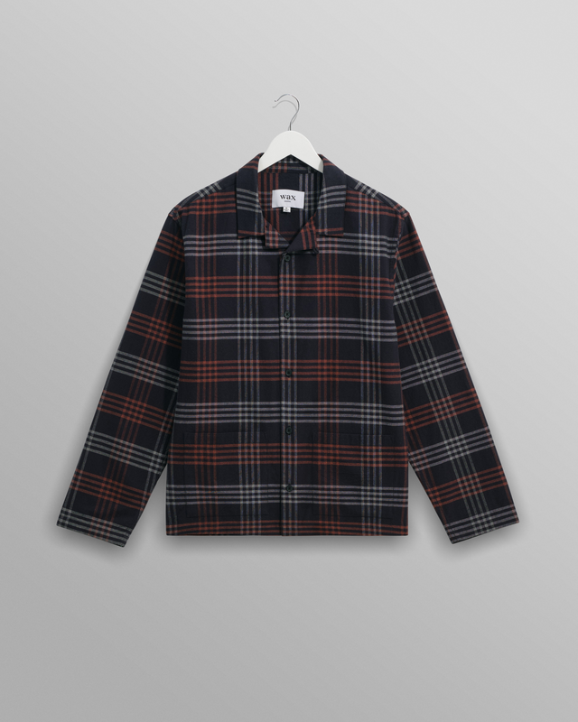 Ripley - Navy And Orange Check Flannel Lounge Shirt
