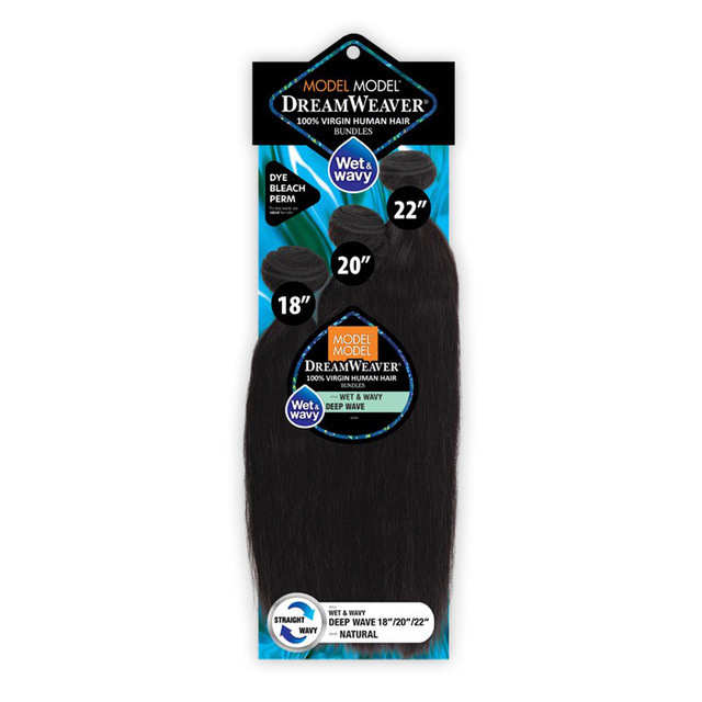 ModelModel Virgin Human Hair Weave Dream Weaver Wet n Wavy 3 Bundles Deep Wave