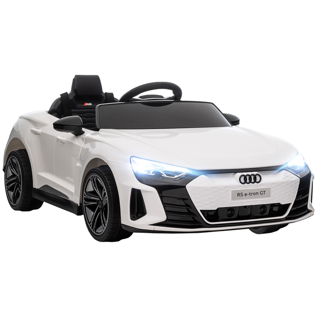 Aosom Kids Ride on Car, 12V Licensed Audi RS E-tron GT 3.1 MPH Electric Car for Kids, Ride-on Toy for Boys and Girls with Remote Control, 4 Wheels with Suspension, Horn, Music, Lights, White