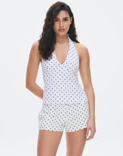 Print Linen Halter Top