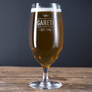 Personalised Cabernet Stem Beer Glass - Crown