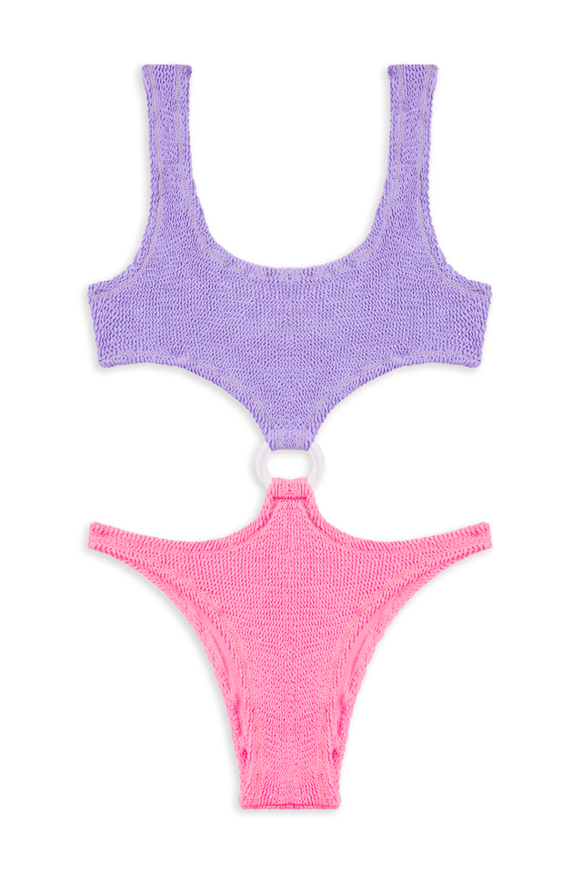 Augusta Swimsuit // Lilac & Hot pink