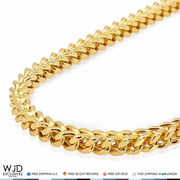 14K Gold Over Sterling Silver 4mm Franco Box Chain (Solid Links) 20"-30"