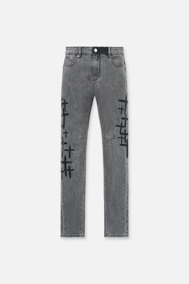 BRYANT SKINNY JEAN | CLOUDED MIST CROSS PATCH