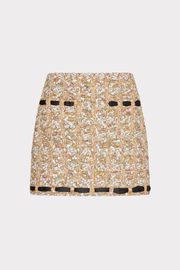 Romina Gold Tweed Ribbon Mini Skirt