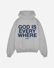 GOD IS EVERYWHERE HOODIE IN HEATHER GRAY