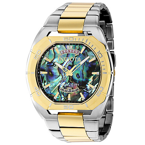 Invicta Slim 41mm or 48mm Quartz Abalone Dial Bracelet Watch on sale at shophq.com - 911-298