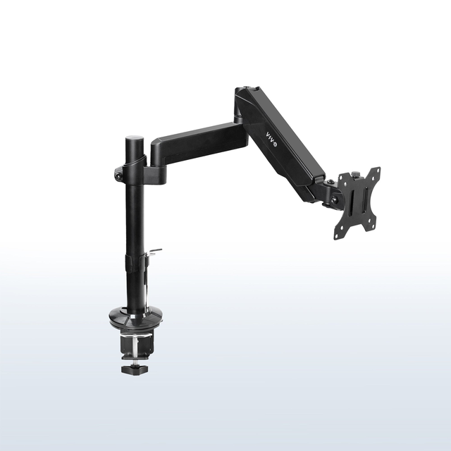 Pneumatic Arm Single Monitor Desk Mount - Up to 43" Screens