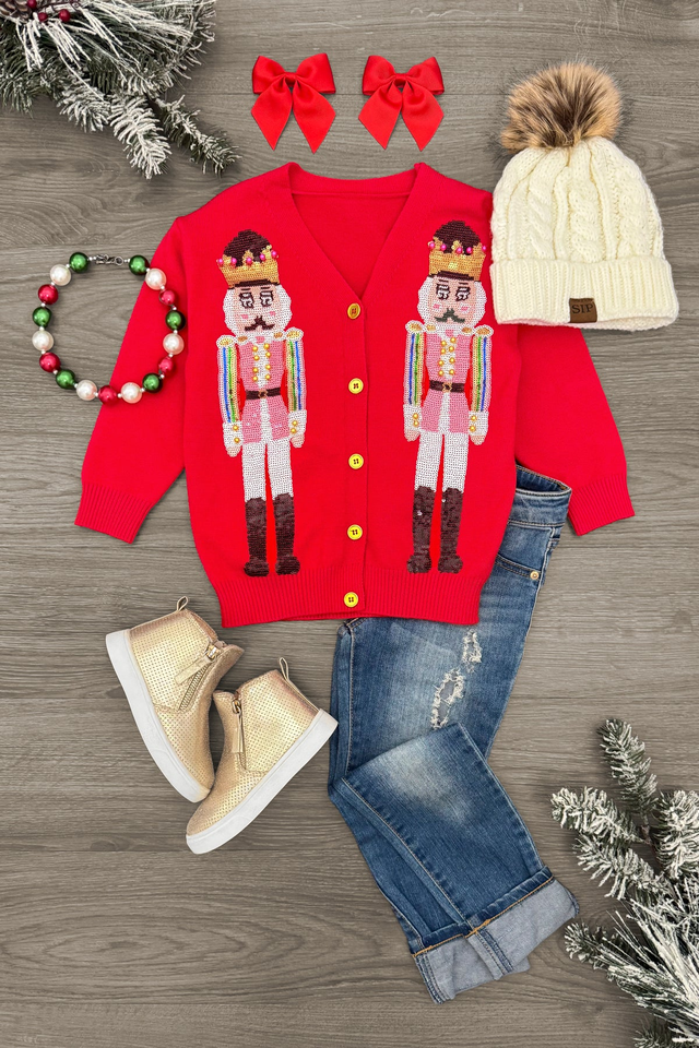Red Sequin Nutcracker Sweater