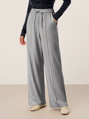 Wool Lyocell Sculpted Pin-Tuck Drawstring Straight Trousers TAMSIN