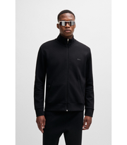 Stretch-cotton zip-up sweatshirt with logo print