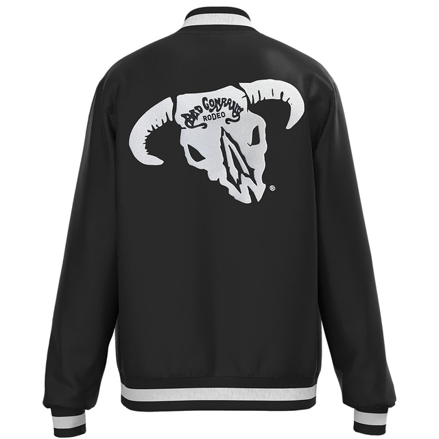 "Bad Company" Black Bomber Jacket w/White Logo (Unisex)