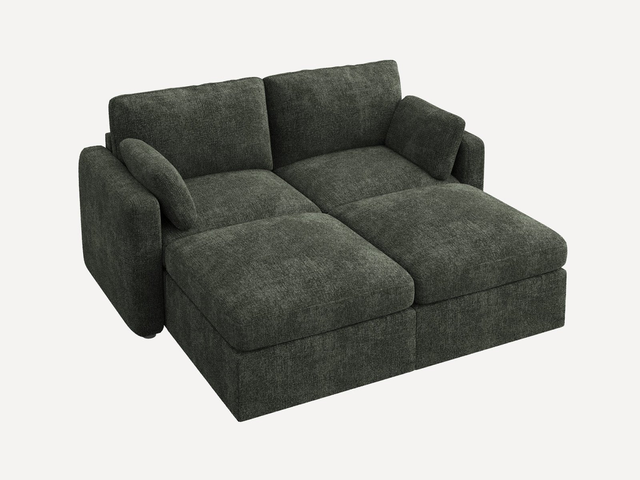 HONBAY 4-Piece Chenille Modular Sectional  Cloud Sofa With Oversized Storage Space