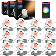 Lumary Wi-Fi Smart Gimbal Recessed Light 4 inch 9W 12PCS