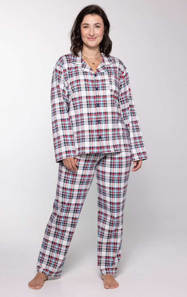 Hibernation Plaid Matching Couples Pajamas