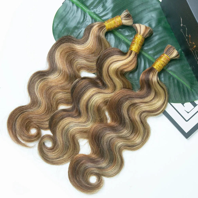 A#4/#27/#30 Mix Color Blend Body Wave Bulk Human Braiding Hair