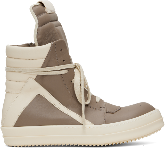 Taupe & Off-White Hollywood Geobasket Sneakers