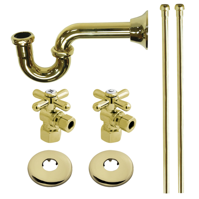 Trimscape KPK102P Traditional Plumbing Sink Trim Kit with P-Trap, Polished Brass