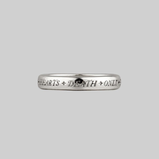 United Hearts Death Only Parts Posie Ring - Silver