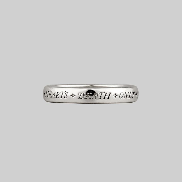United Hearts Death Only Parts Posie Ring - Silver