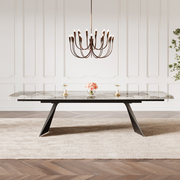 Moiser 78.8" To 110.2" Extendable Rectangular Sintered Stone Dining Table Seat 10-12
