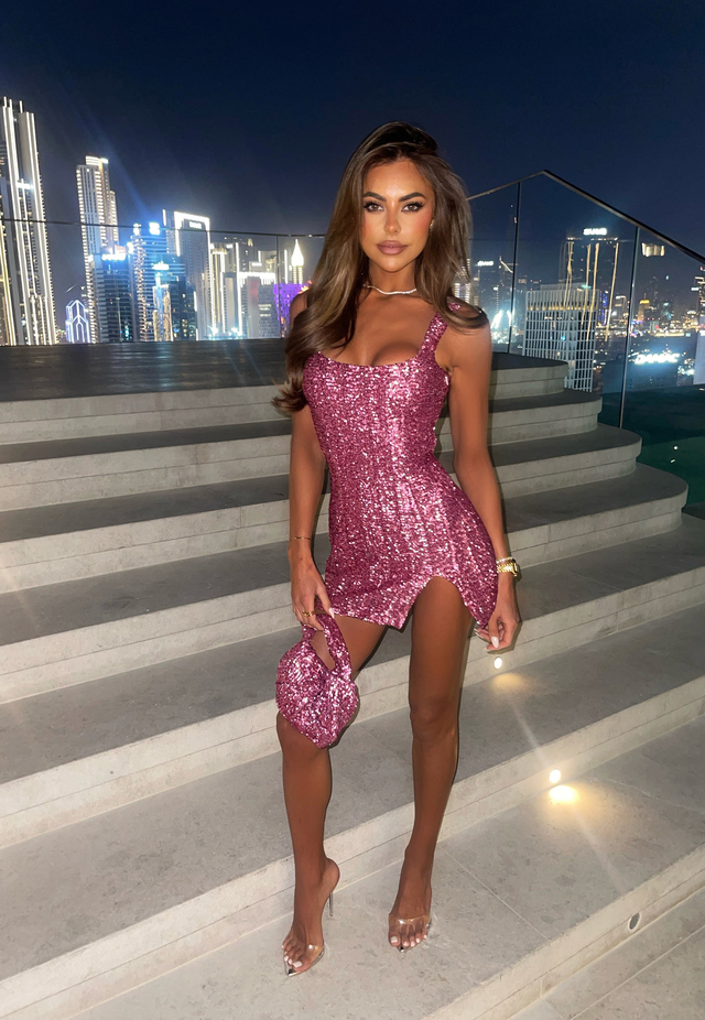 Jayce Dress & Bag - Blush