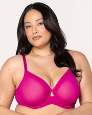 Sheer Mesh Full Coverage Unlined Underwire Bra - Glamberry