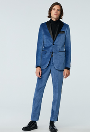 Custom Tuxedos Made For You - Harford Velvet Stone Blue Tuxedo | INDOCHINO