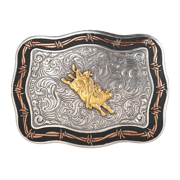 Crumrine Bucking Bronco Rectangle Belt Buckle C10016