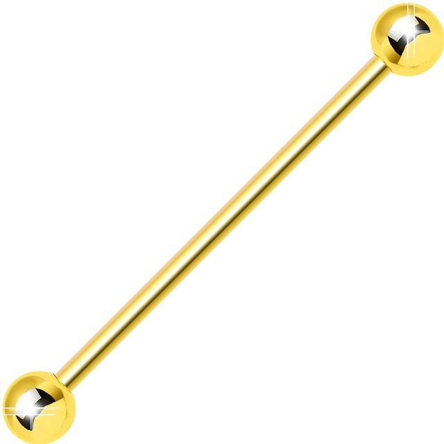 BodyJewelryOnline Industrial Barbell Gold Anodized Titanium on Surgical Steel Piercings Men Women