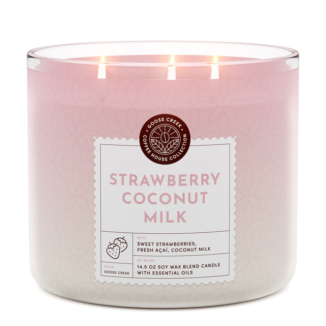 Strawberry Coconut Milk 3-Wick Candle