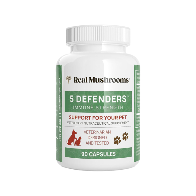 Real Mushrooms | 5 Defenders™ Organic Mushroom Blend Capsules for Pets - 90 Count