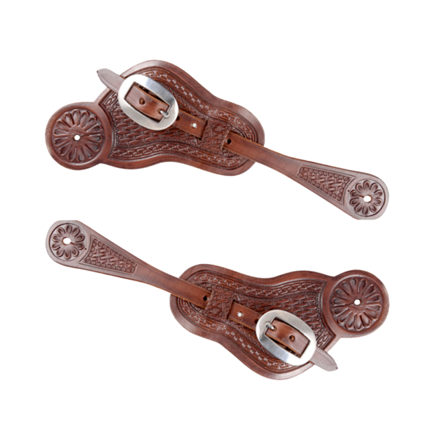 Martin Saddlery Chocolate Buckaroo Spur Straps with San Carlos Border