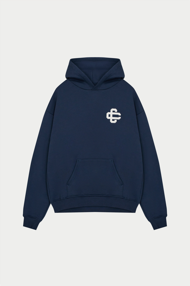 HEAVYWEIGHT EMBLEM APPLIQUE HOODIE - NAVY