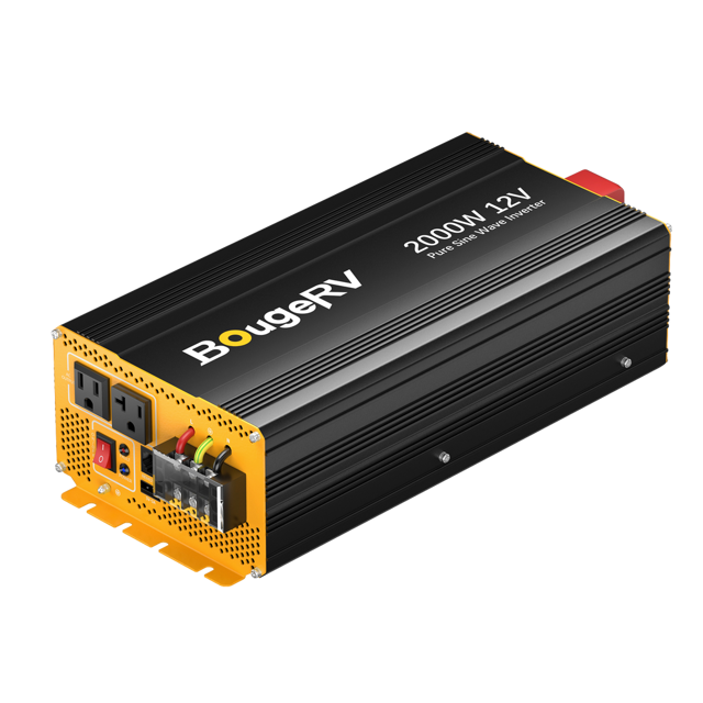 BougeRV 2000W 12V Pure Sine Wave Inverter with Bluetooth