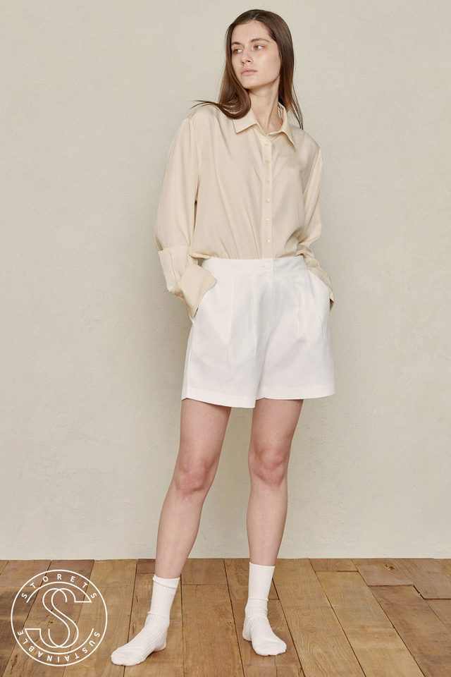 Recycled Poly Pintucked Shorts