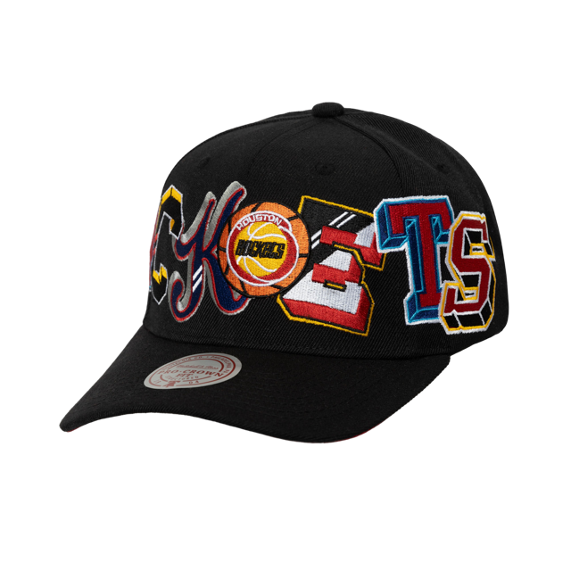 Men's Houston Rockets Mitchell & Ness HWC Hype Type Adjustable Cap