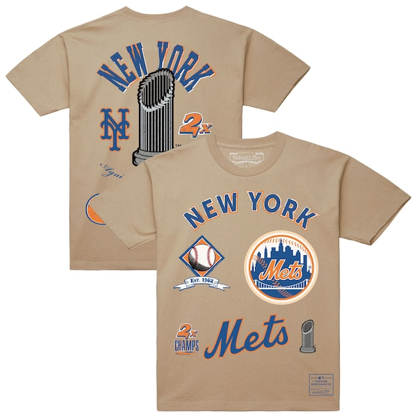 Men's New York Mets  Mitchell & Ness Cream Legacy Defined T-Shirt