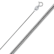 1mm Sterling Silver Solid Snake Chain Necklace 16-24in