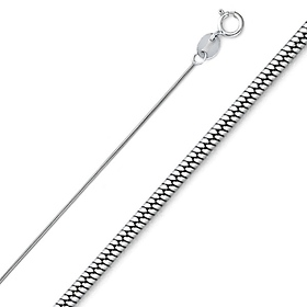 1mm Sterling Silver Solid Snake Chain Necklace 16-24in
